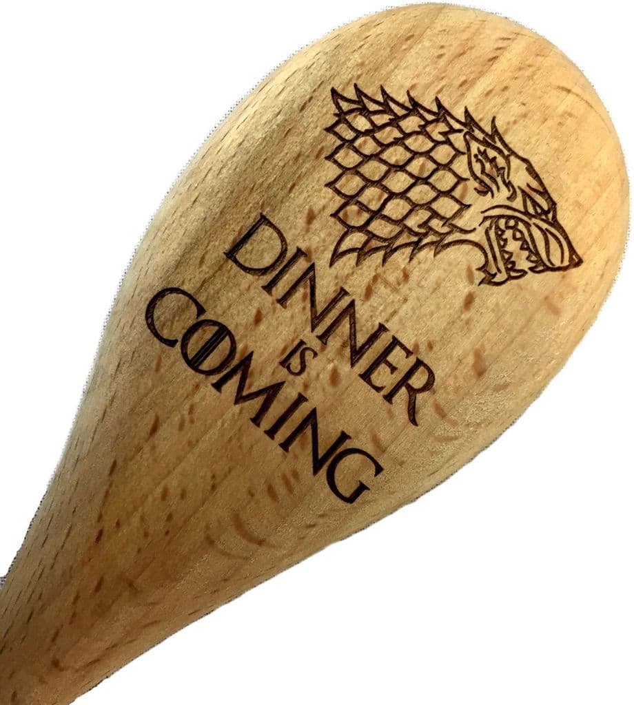 Dinner is Coming Game of Thrones inspired Stark sigil wooden spoon woodburnt by hand FREE SHIPPING